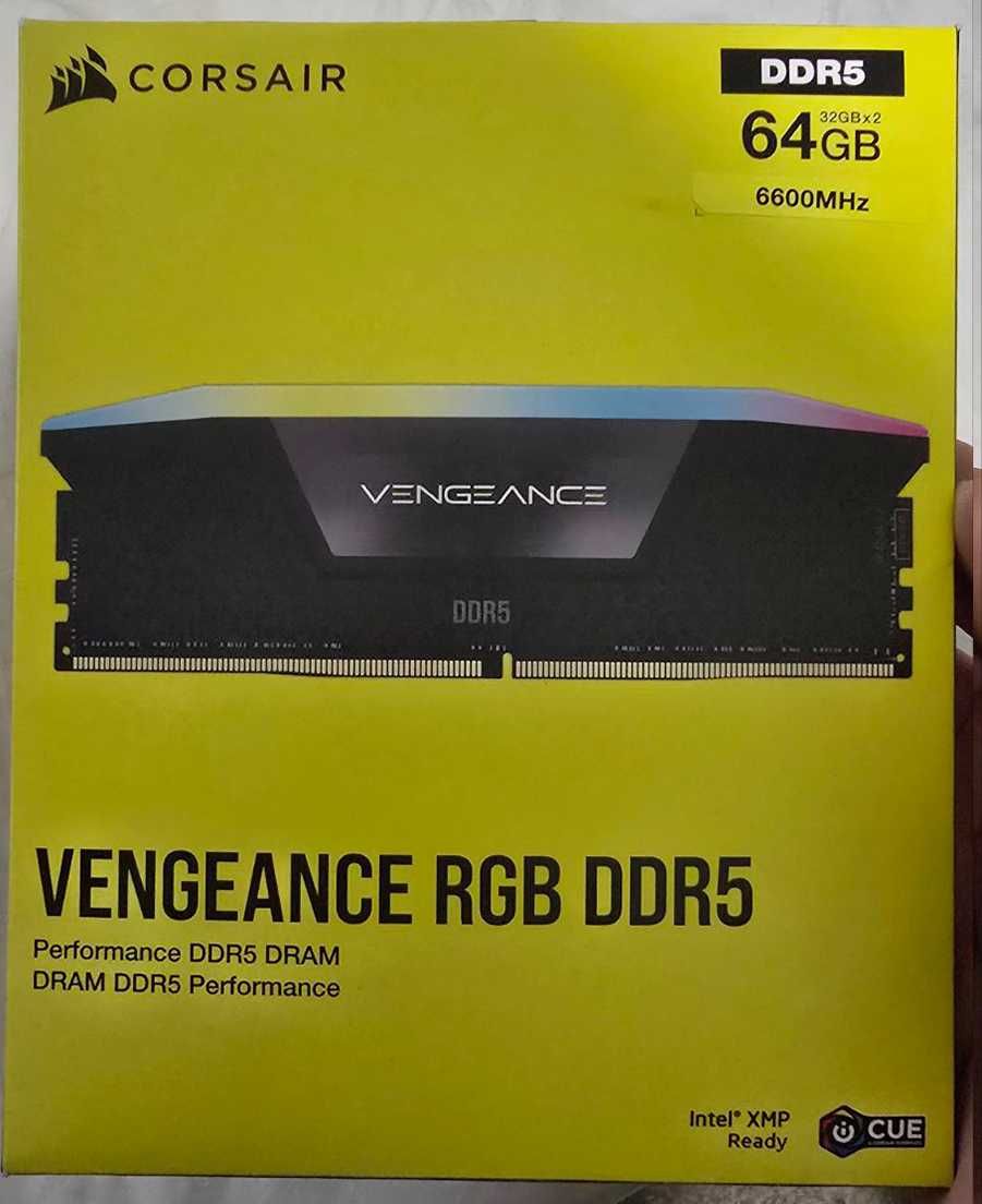 VENGEANCE RGB 64GB (2x32GB) DDR5 DRAM 6600MT/s CL32 Memory Kit — Black
