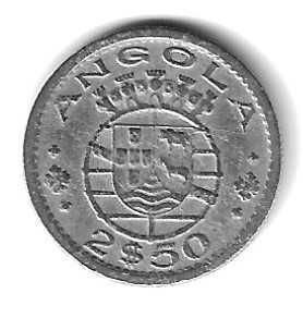 2$50 de 1956 Republica Portuguesa, Angola