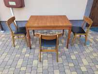 Meble Vintage Duński Stół Krzesła Lata 60/70 Design Komplet Tekowe