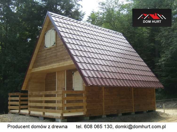 dom domek z drewna letniskowy rekreacyjny