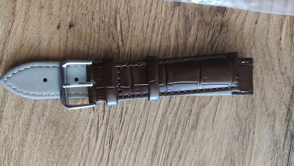 Skórzany pasek do zegarka 19mm brazowy ciemny