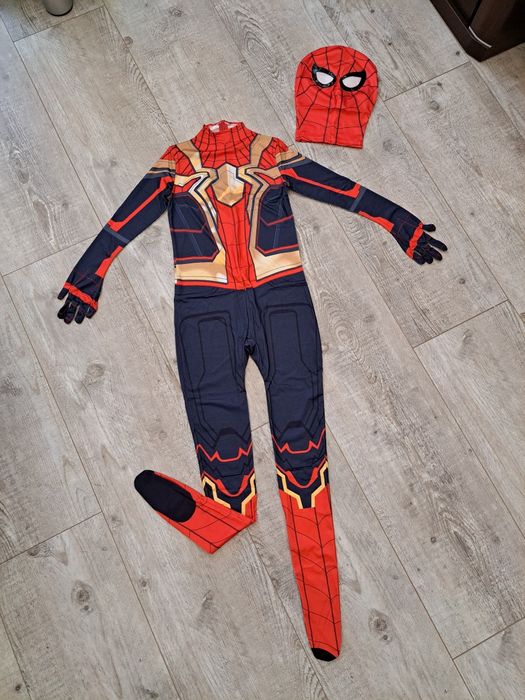 Kostium Spider-Man - czerwony/ granat/ złoty - rozm 140/146 (150)