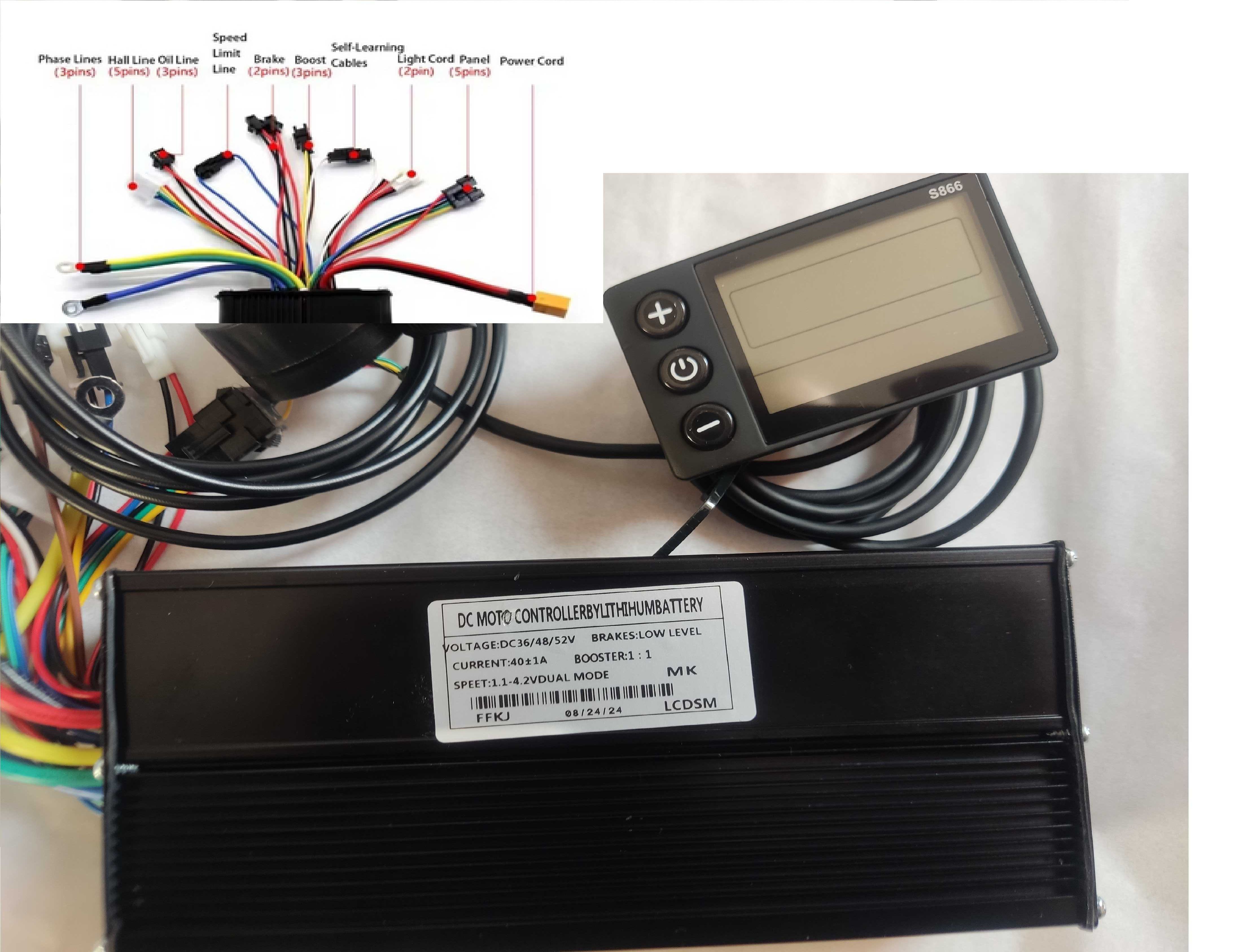 Синусный контроллер с дисплеем s866 24v/36v/48v/60v 350w 500w 1000w+