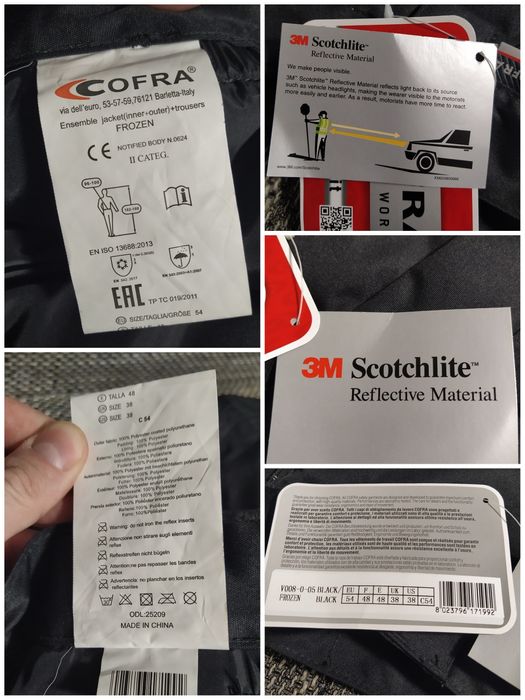 Зимові теплі робочі штани Cofra FROZEN. Розмір L/XL. UK 38, EU 54