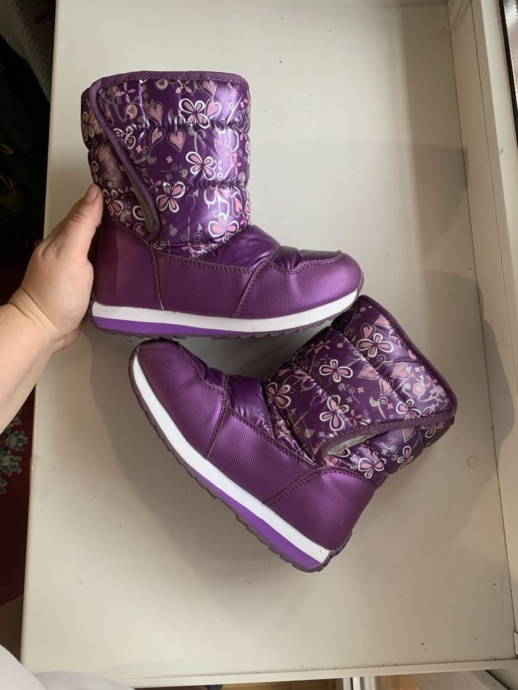 Зимові дутики ботинки на дівчинку фіолетові