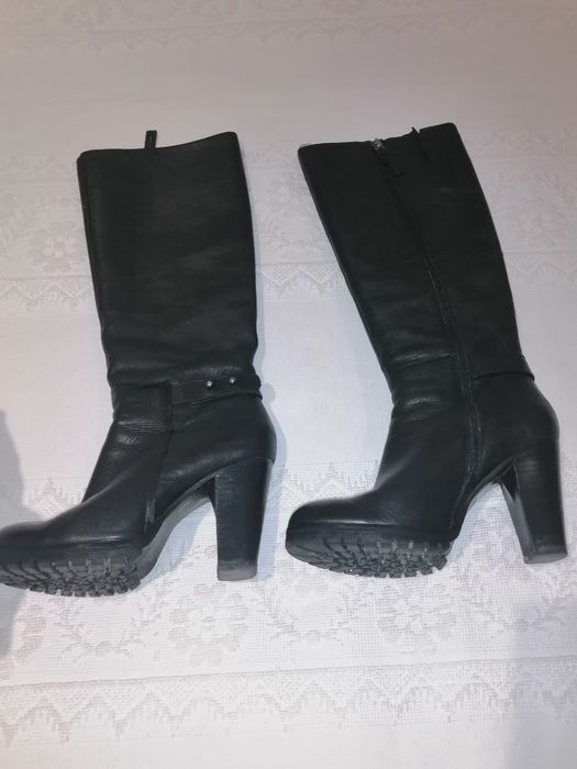 Botas Strena - em pele e verniz, preto+sapatos  castanhos em pele