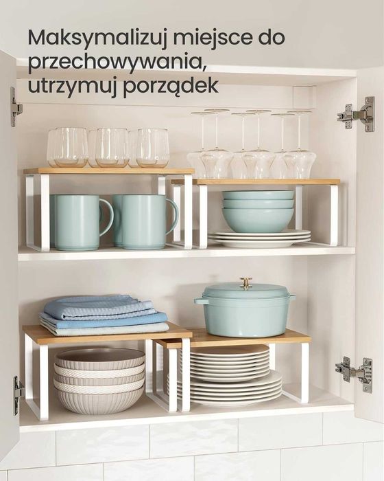 Stojak na przyprawy, zestaw 2szt. biała, naturalny bambus