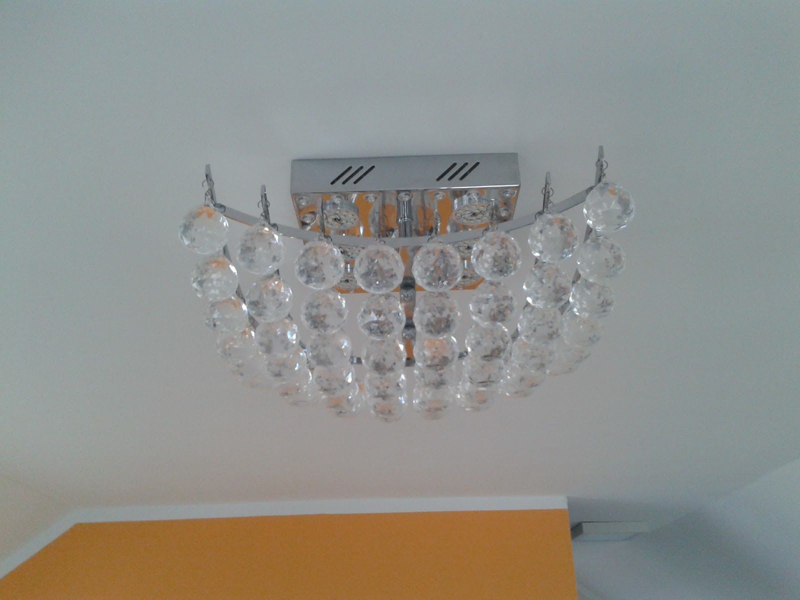 Żyrandol LED plafon z kryształami, 2 kolory - na pilota