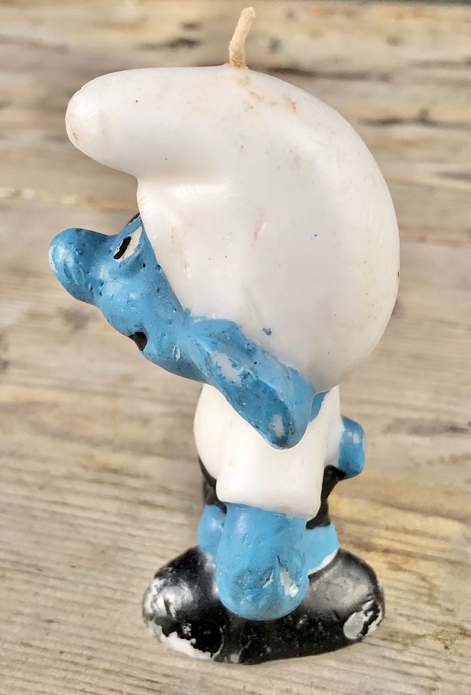 Stara NOWA świeczka SMERF piłkarz futbol retro piłka nożna figurka vtg