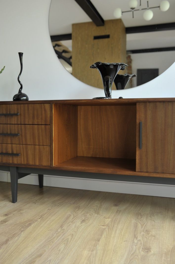 Komoda Violetta l.60 po renowacji prl retro vintage jamnik sideboard