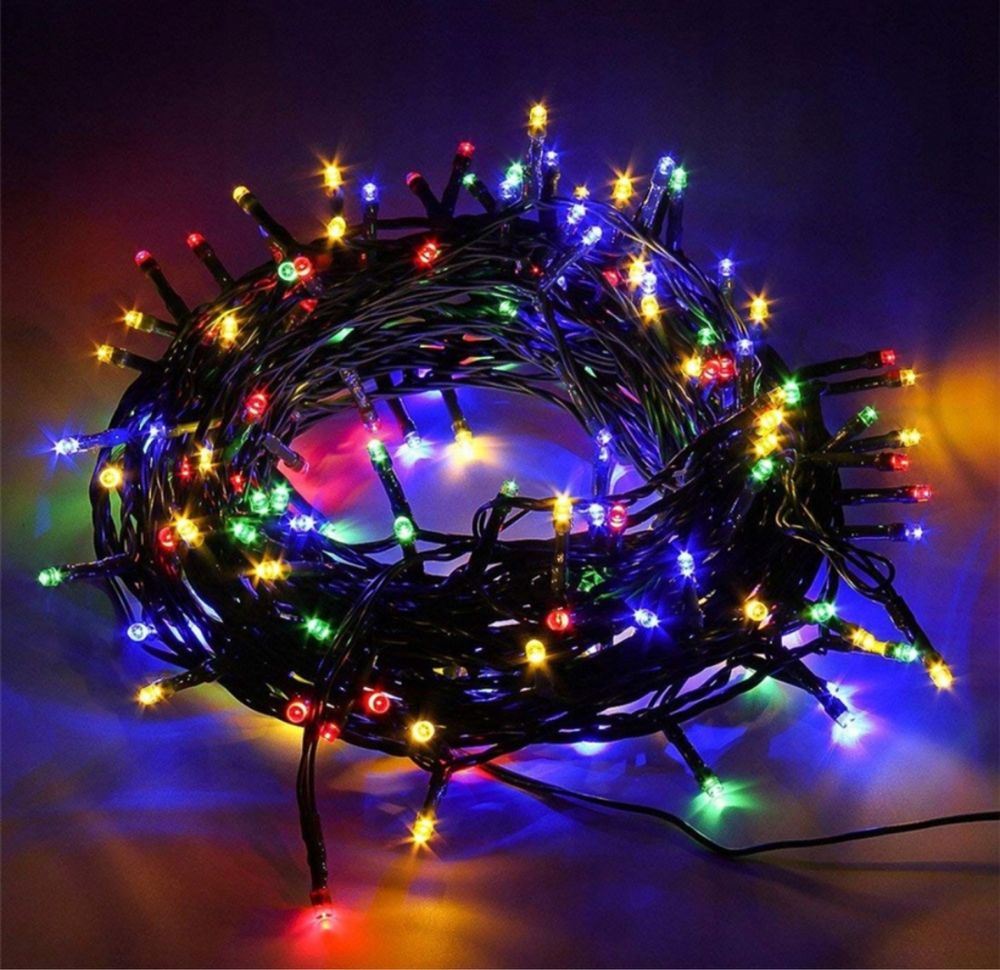MOCNE Lampki Choinkowe Świąteczne Zewnętrzne Wewnętrzne 500 LED