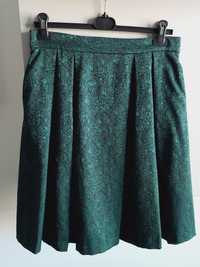 Orsay żakardowa rozkloszowana spódnica na podszewce 40 zielona