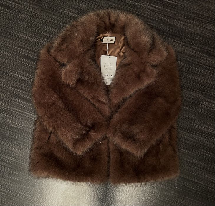 Еко шубка шоколадного кольору в стилі ZARA