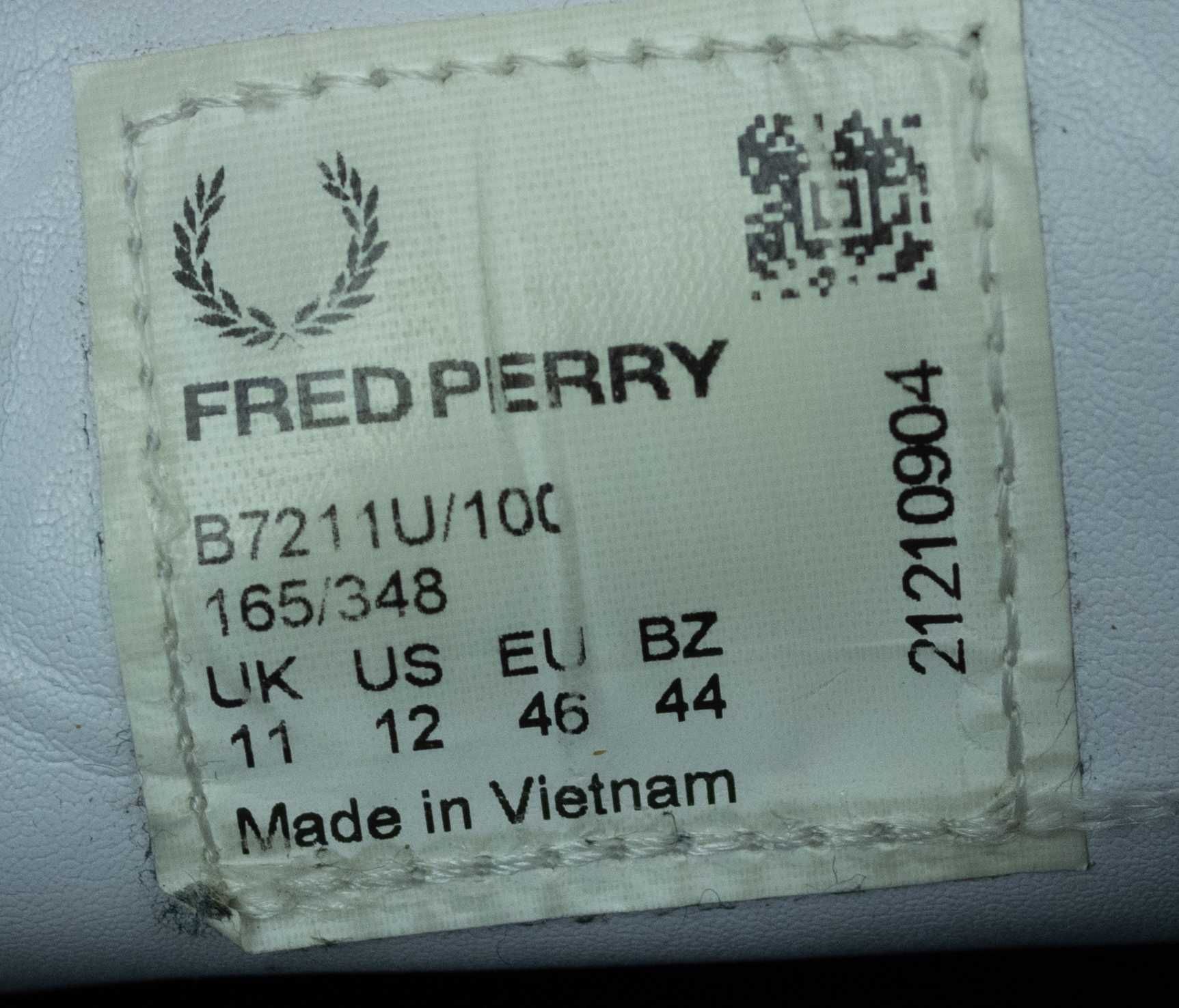 Fred Perry białe skórzane adidasy sneaker casual streetwear punk  oi