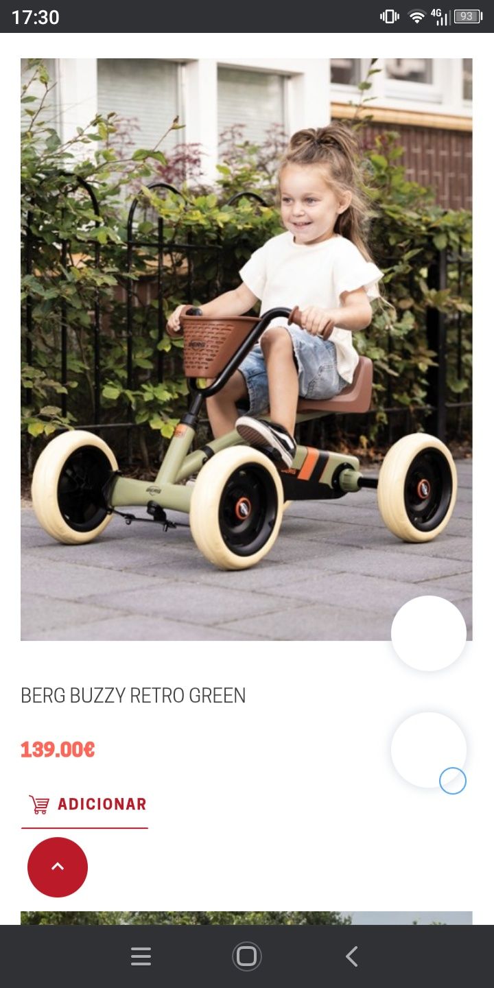 Kart BERG Buzzy Retro 2 em 1 Green