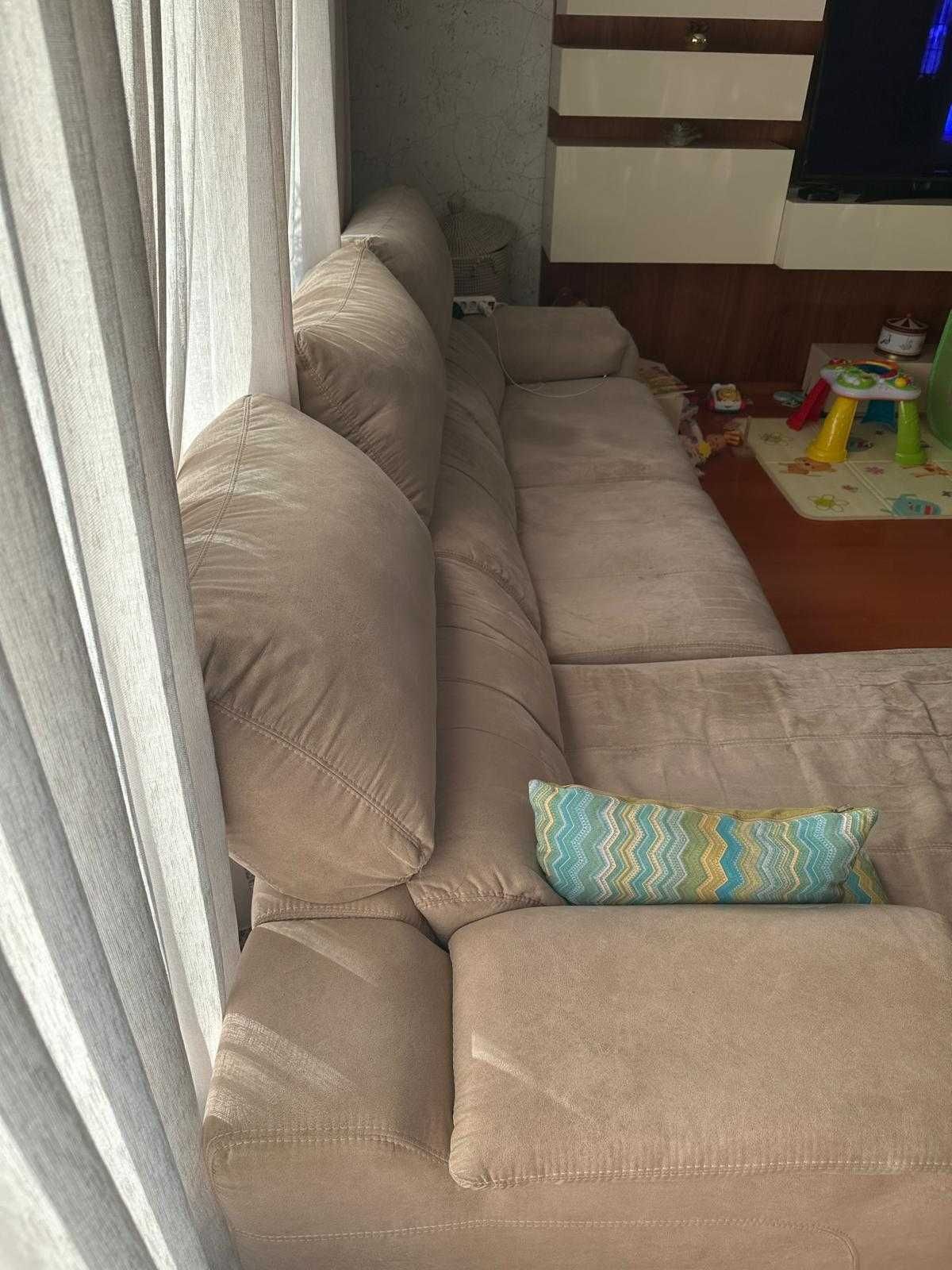 Sofá Chaise Lounge Pele Resistente a Líquidos e Anti-Manchas – Auto