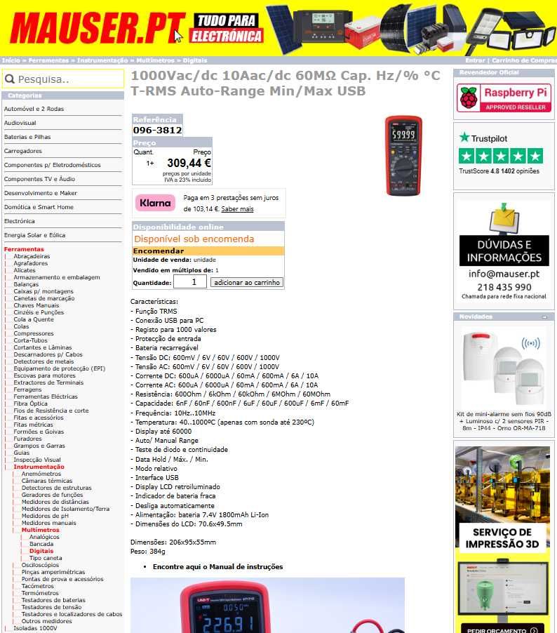 Multimetro Uni-T UT171 Series
