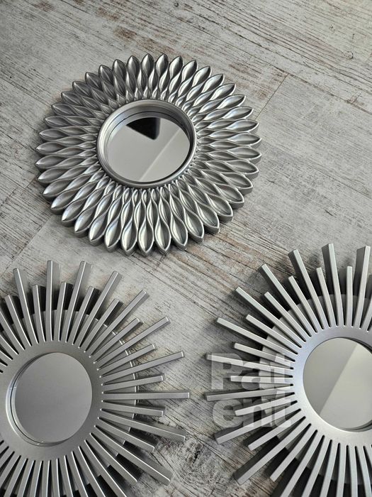 Lustra zestaw 3 luster w srebrnych ramkach do domu na ścianę dekoracja