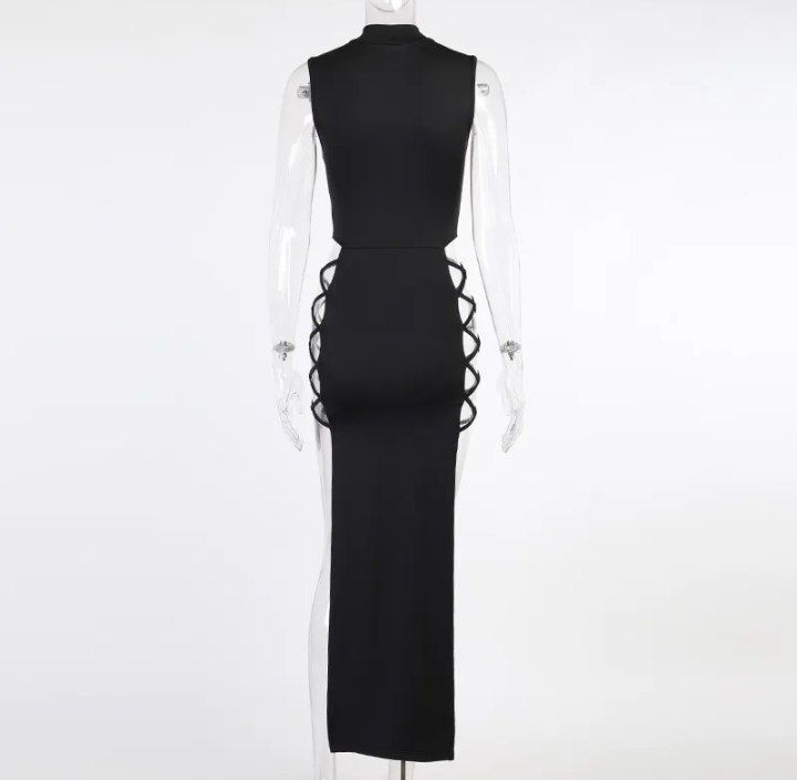 сукня чорна в японському стилі з оголеними бедрами, розмір S