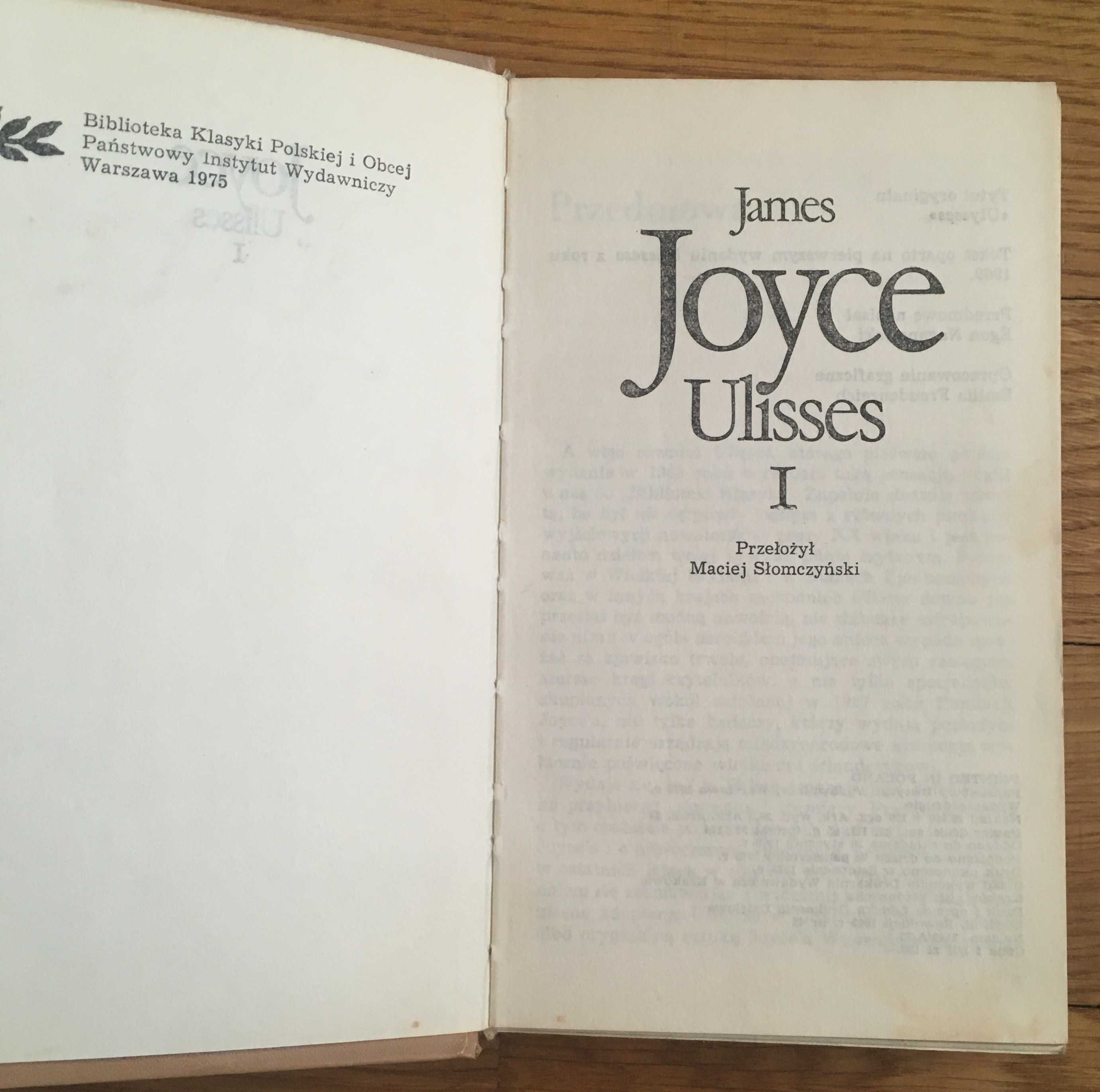 Ulisses, Joyce James I i II TOM