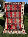 Unikatowy r. tkany wełniany kilim dywan Art Deco 260x155 galeria 7 tyś