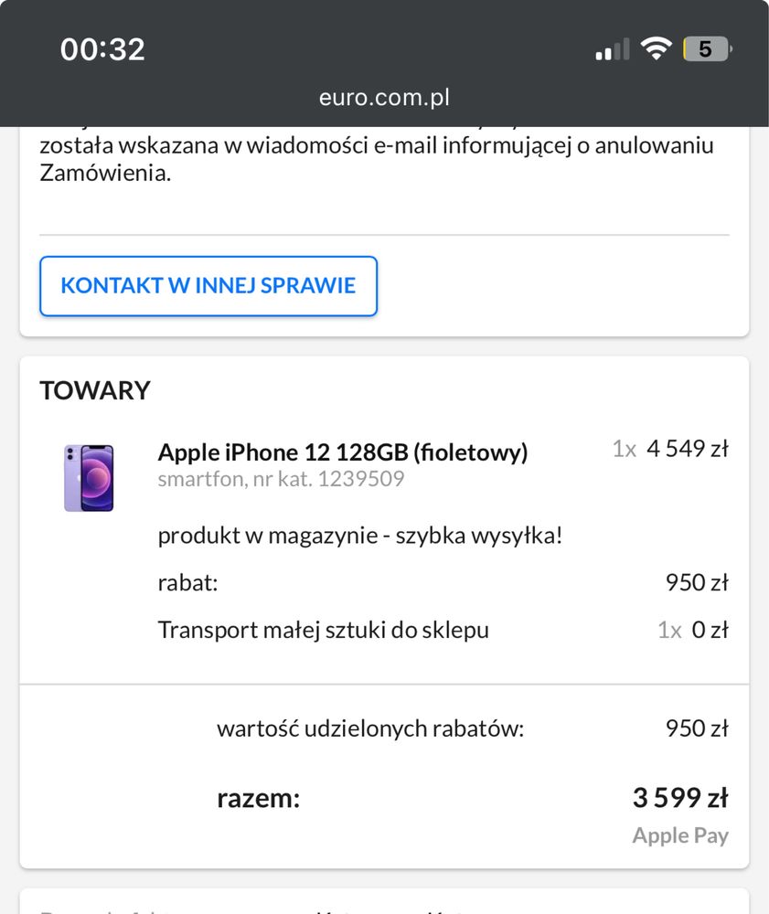 Apple Iphone 12 fioletowy, purple