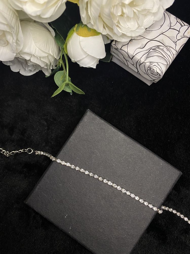 Naszyjnik choker srebro z cyrkoniami