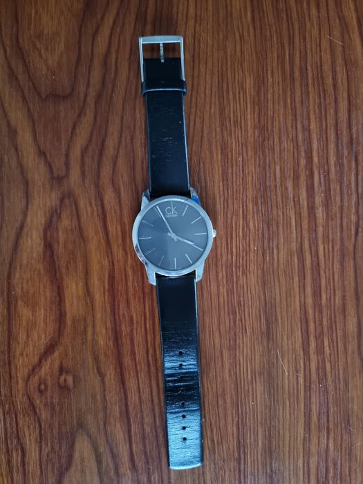 Relógio CK Calvin Klein bracelete pele preta