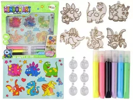 Witraże na okno dinozaury 3D. Leantoys