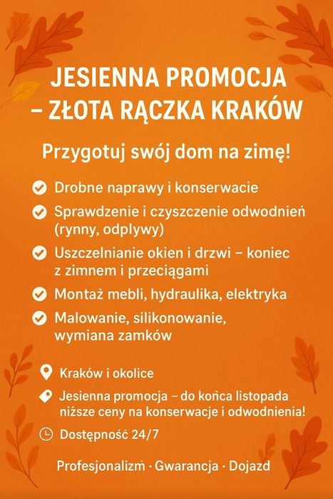 Złota Rączka Kraków 24/6 – Montaże, Naprawy, Remonty