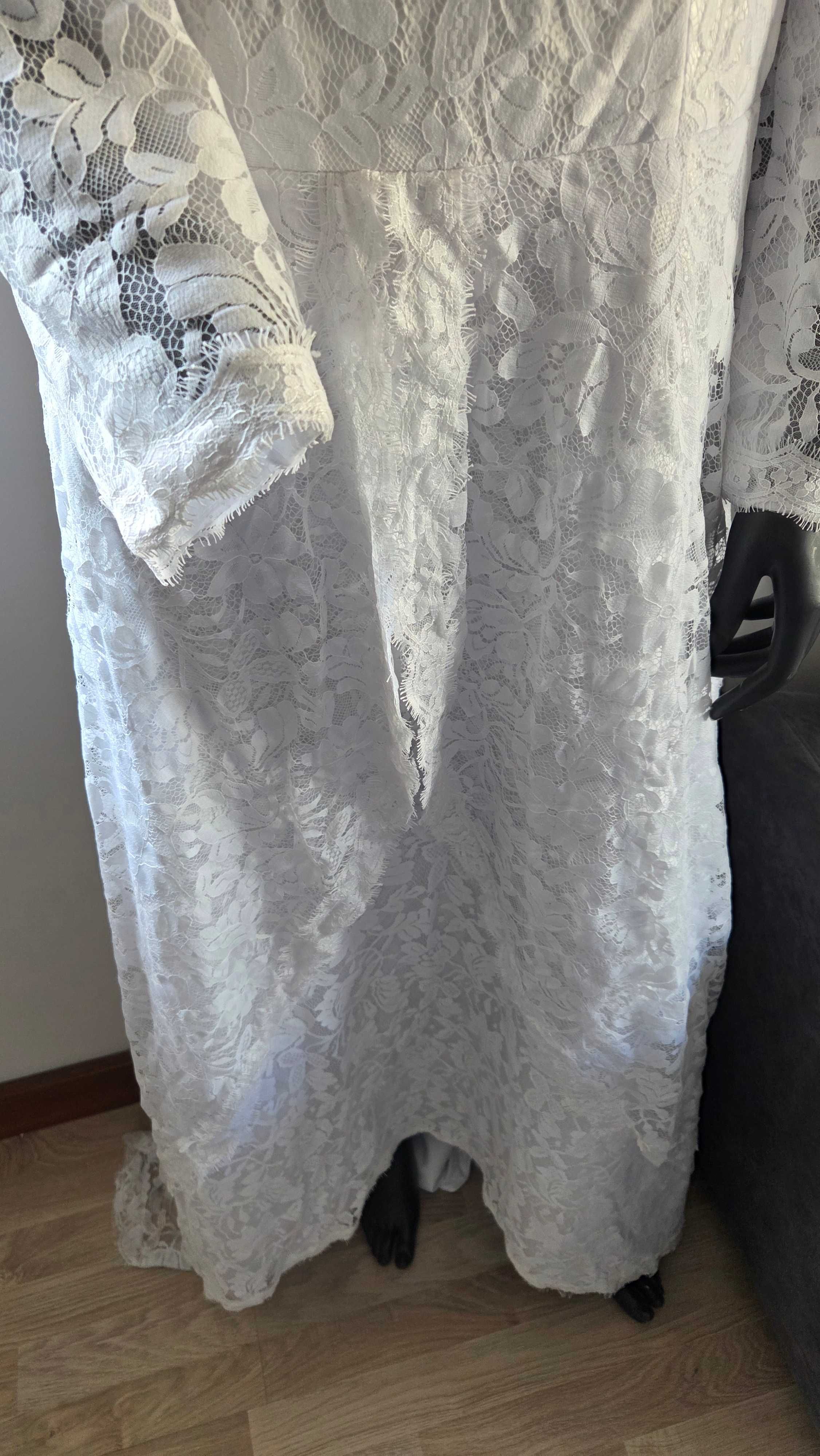 suknia ślubna plus size koronkowa duży rozmiar koronka 46