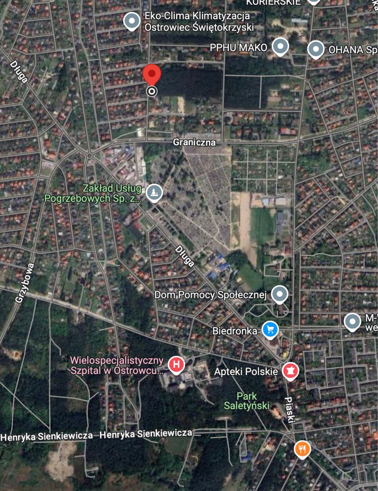 Ostrowiec Św. Dz. Budowlane ul. Las Rzeczki i Folwark Piaski 1500m2