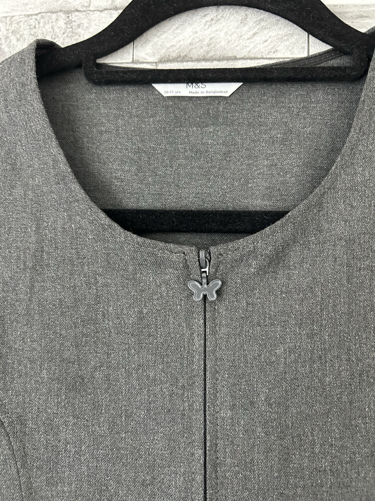 Elegancka sukienka na apel galowa szara M&S 10 11 lat