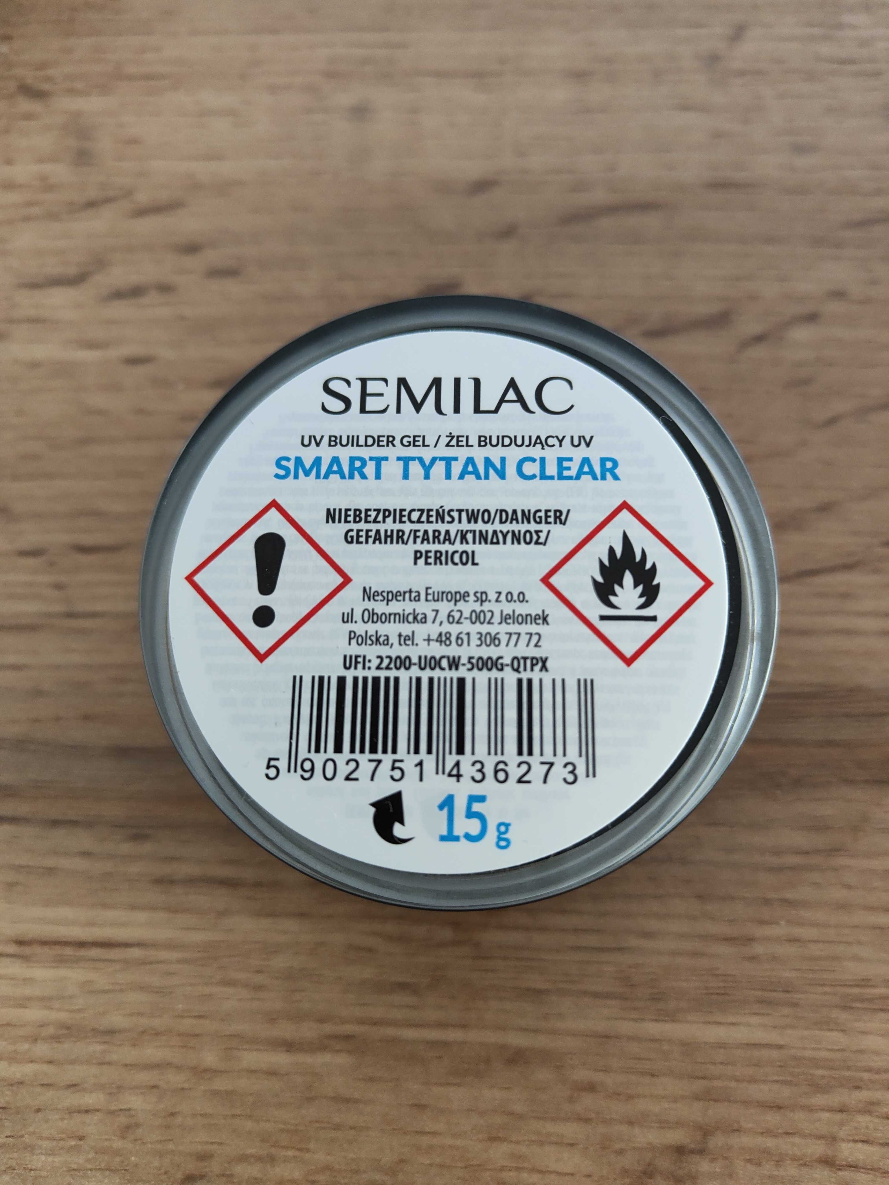 SEMILAC Smart Tytan clear Żel UV budujący do paznokci 15ml