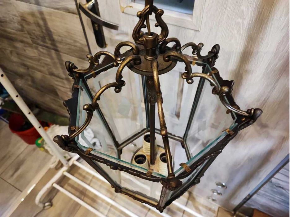 Art deco,mosiężna lampa,latarnia do pokój,hol itp.
