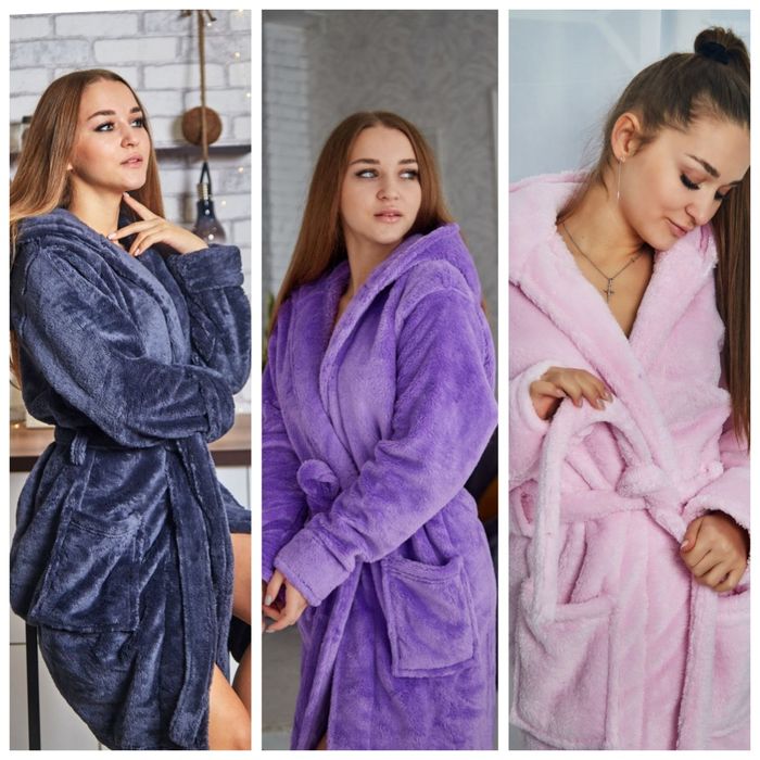 Жіночі теплі халатики багато кольорів