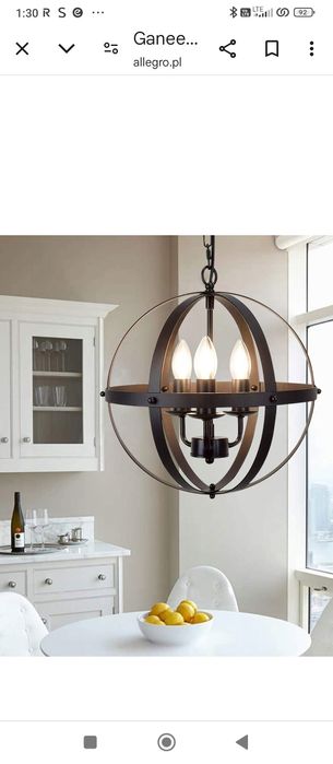 Ganeed Lampa wisząca Industrial Vintage Żyrandol E14 czarna na 3 żarów