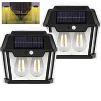 LAMPA SOLARNA LED 28W Kinkiet Solarny Ozdobny Zewnętrzny  LED 2 LEDY