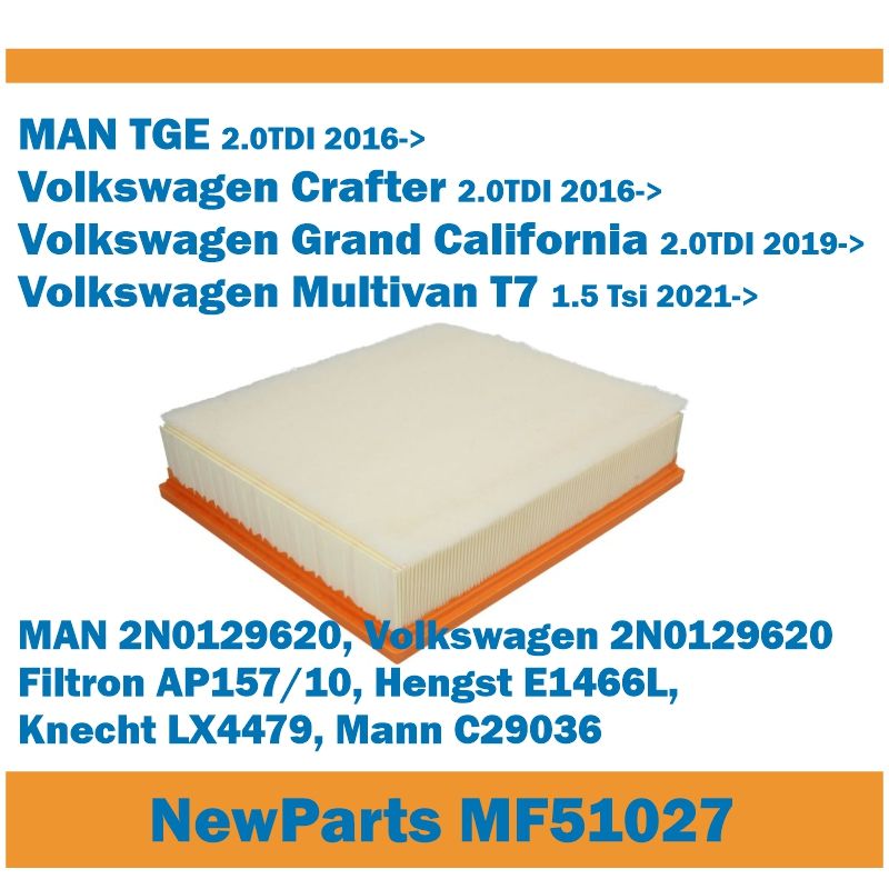 Filtr powietrza MF51027 MAN TGE VW CRAFTER MULTIVAN T7 zamiennik