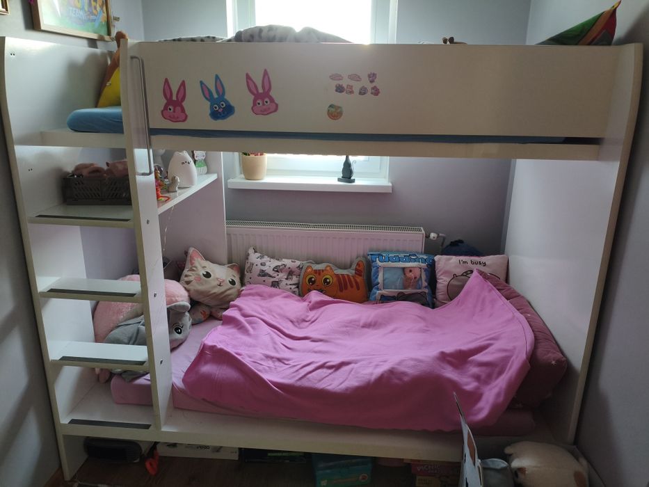 Łóżko piętrowe dla dzieci Nandu Bleck Red White