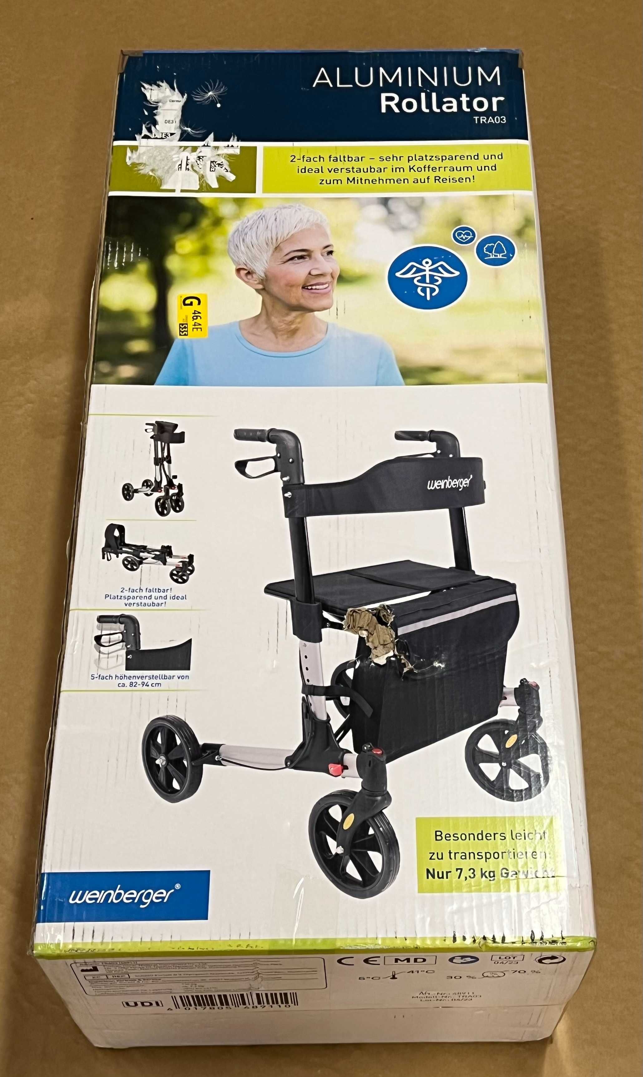 Aluminium Rollator TRA03 Weinberger Chodzik Balkonik lekki