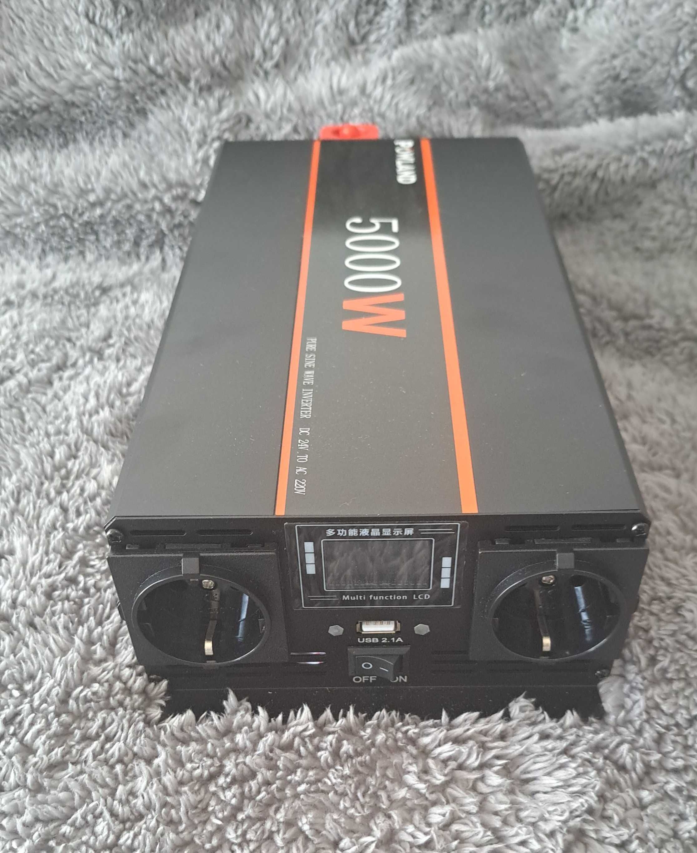 Inversor ONDA PURA (Camião) converte 24V DC em AC 220V - 5.000W pico