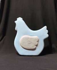 Kura stojąca błękitna, figurka ozdobna