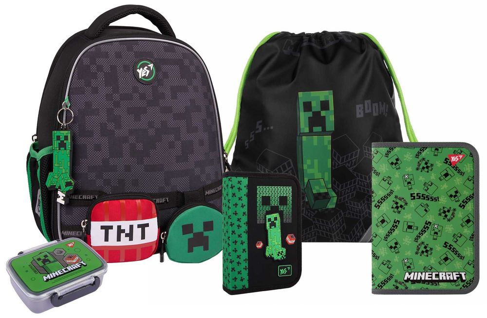 5в1 набір Yes Minecraft рюкзак шкільний ортопедичний майнкрафт