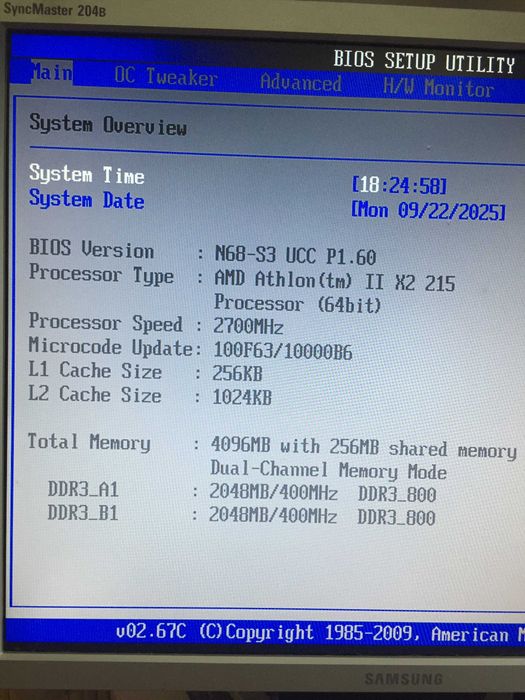 Компьютер,Системный блок ASRock N68-S3 UCC, AMD Athon 2 X2 215