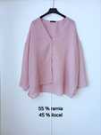 Massimo Dutti lniana koszula oversize ramia liocel różowa dekolt V roż