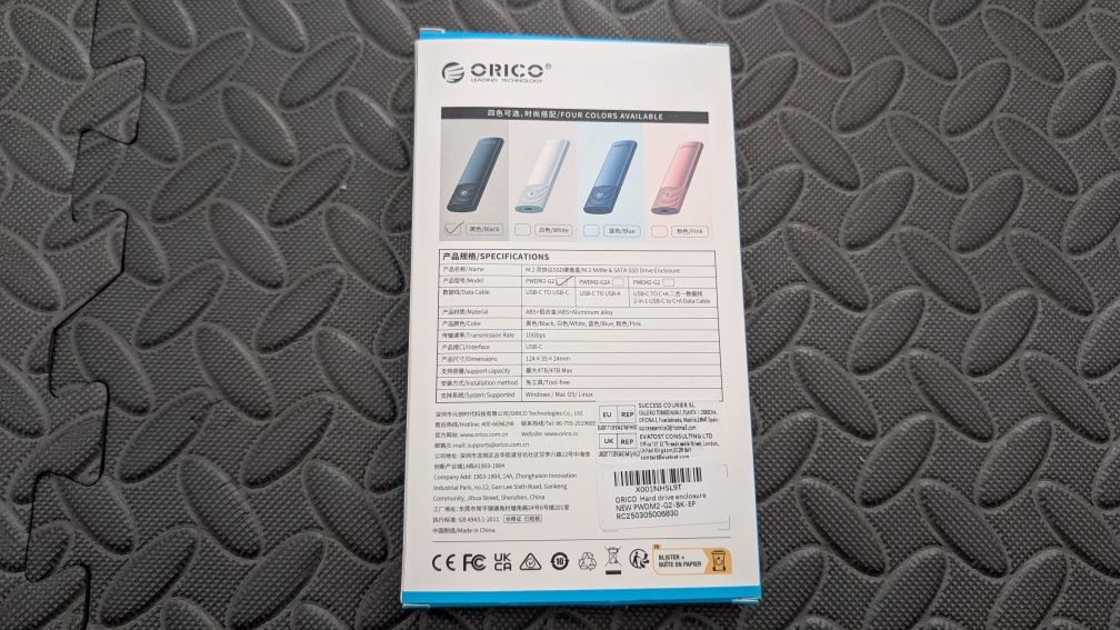 [Novo] Caixa Externa Discos M.2 Orico USB-C 3.2 Gen2 NVMe