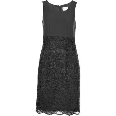 Bonprix sukienka elegancka koronkowa ołówkowa czarna bez rękawów 48