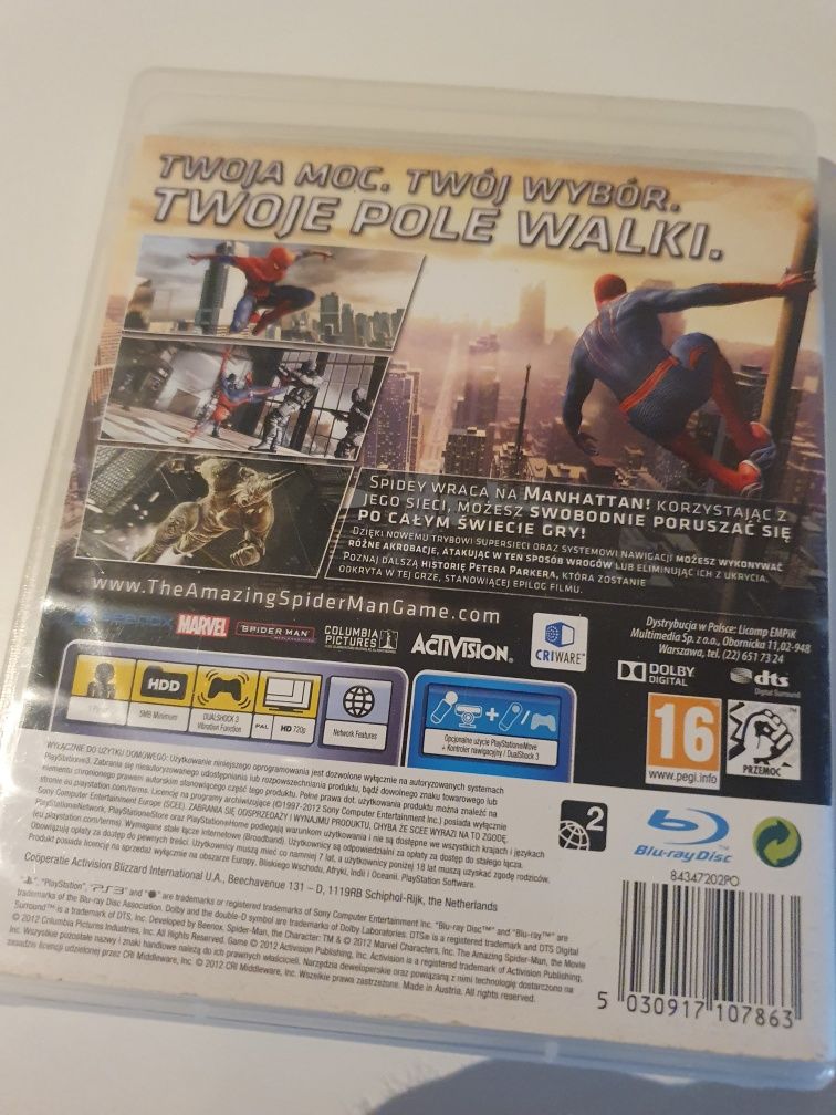 Oryginalna Gra Niesamowity Spiderman PlayStation PS 3
