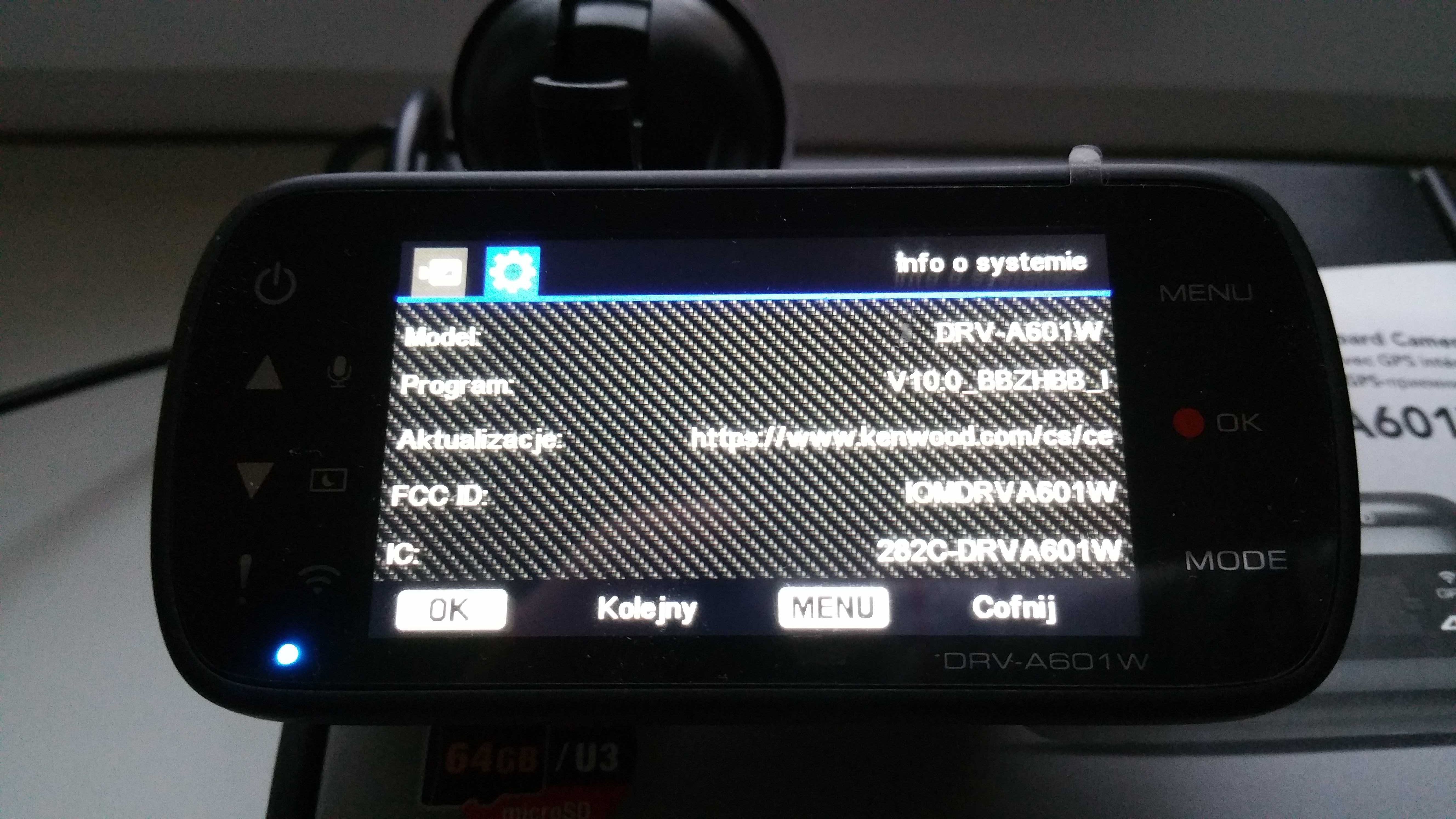 Wideorejestrator Kenwood 4K DRV-A601W